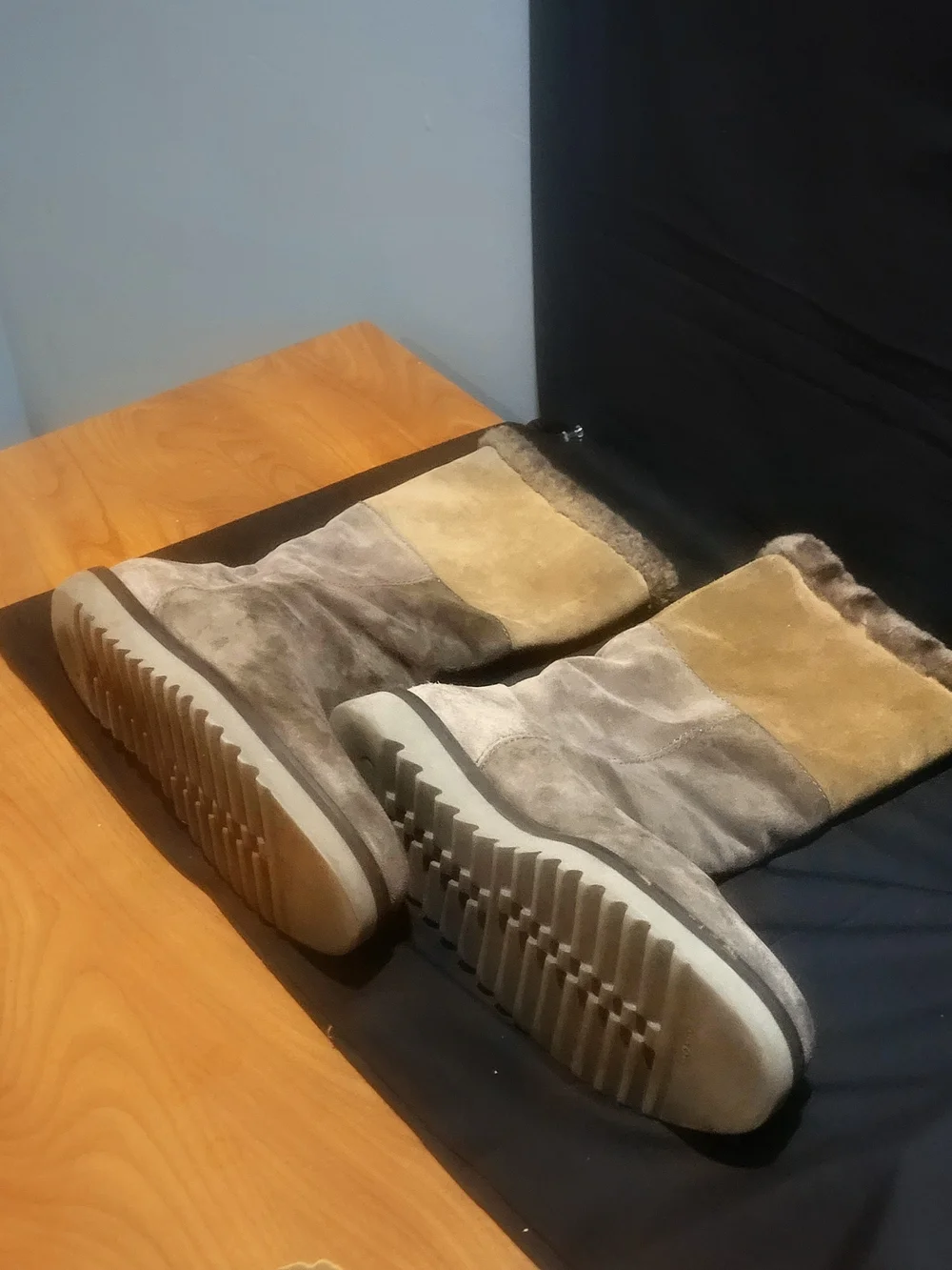 Aquatalia Boots Suede Mid Calf Faux Fur Lined Size 10